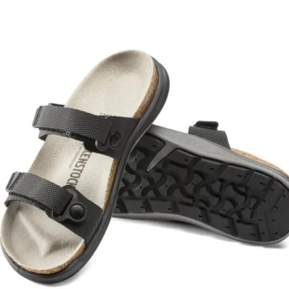 NWOT Birkenstock Men's Sahara Black Sandals Slip On Shoes. Sz: EU43/US 10